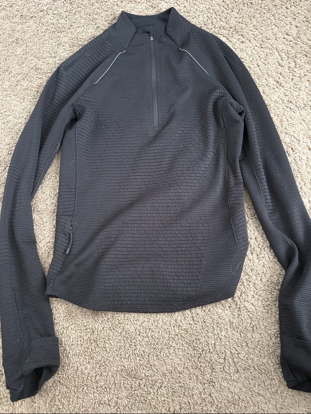 lululemon athletica Black Half-Zip Textured Performance Top